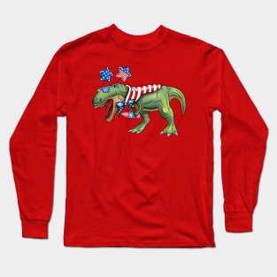 4th of July dinosaur Long Sleeve T-Shirt